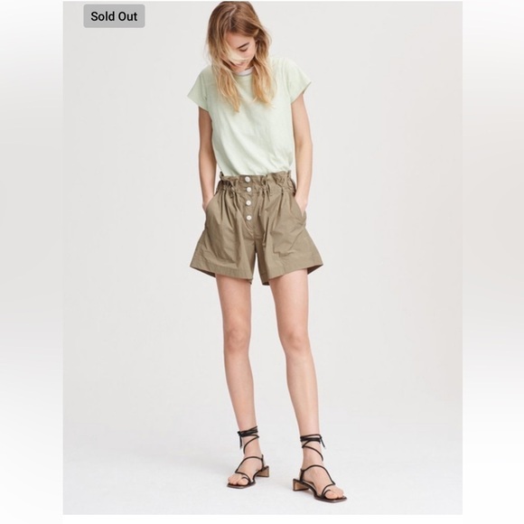 Rag & Bone Glenn paperbag waist shorts Size 8 - Picture 3 of 13